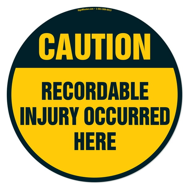 Work Place & Customers Recordable Injury Occurred Here Non-Slip Floor Marker 12 Pack of 16 Circle Floor Marker Vinyl Decal| Protect Your Business  Made in The USA 
